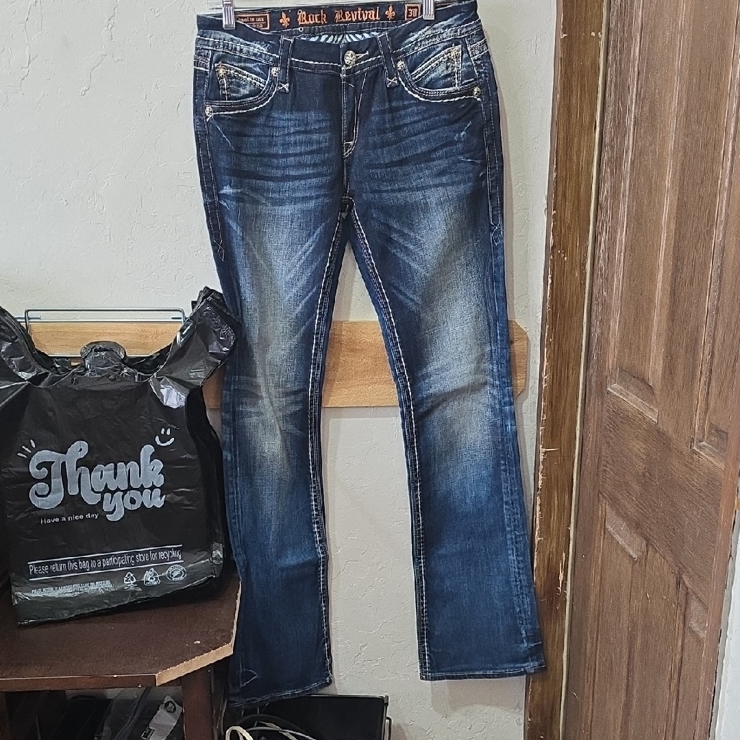 Rock Revival Women's Distressed Indigo Bootcut Jeans